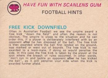 1977 Scanlens VFL #103 Terry Wheeler Back